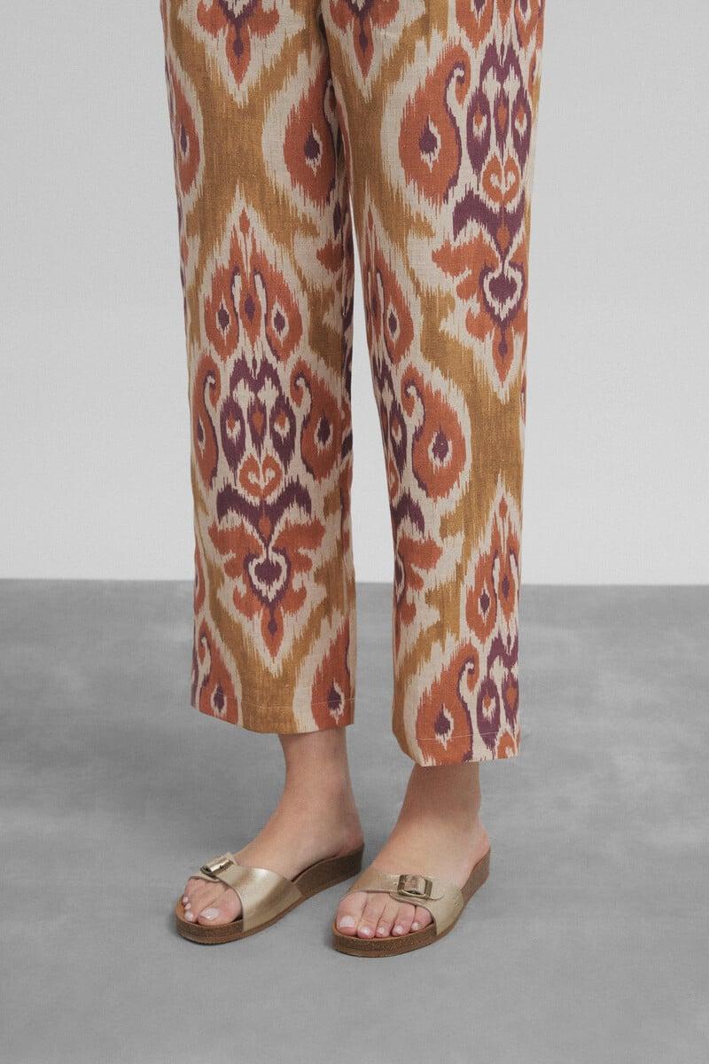 pedro del hierro Pantalón lino estampado ikat Envío gratis