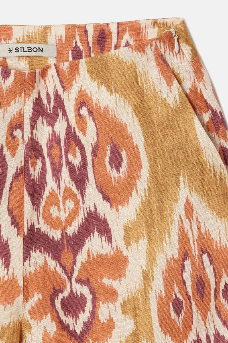 pedro del hierro Pantalón lino estampado ikat Envío gratis