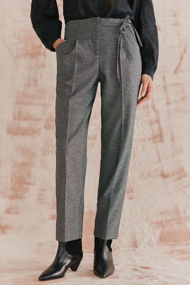 pedro del hierro Piedad. Pantalón de cuadros con lazada Oferta especial