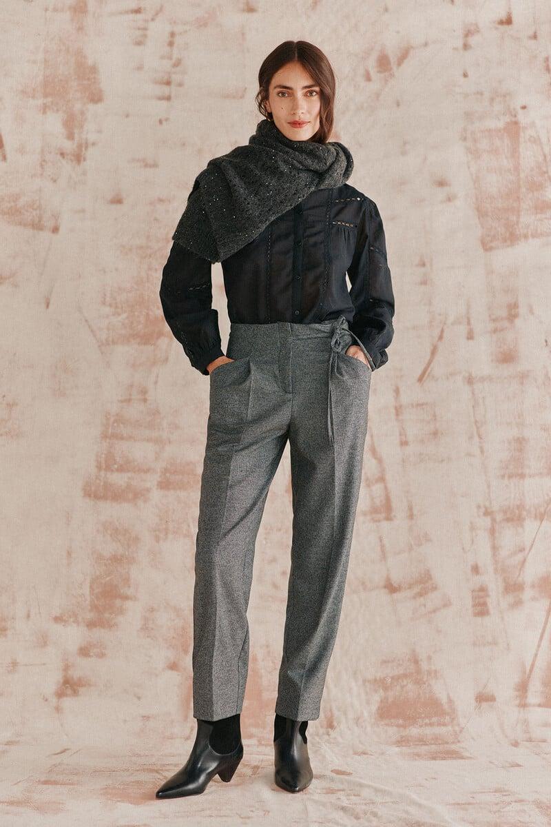 pedro del hierro Piedad. Pantalón de cuadros con lazada Oferta especial