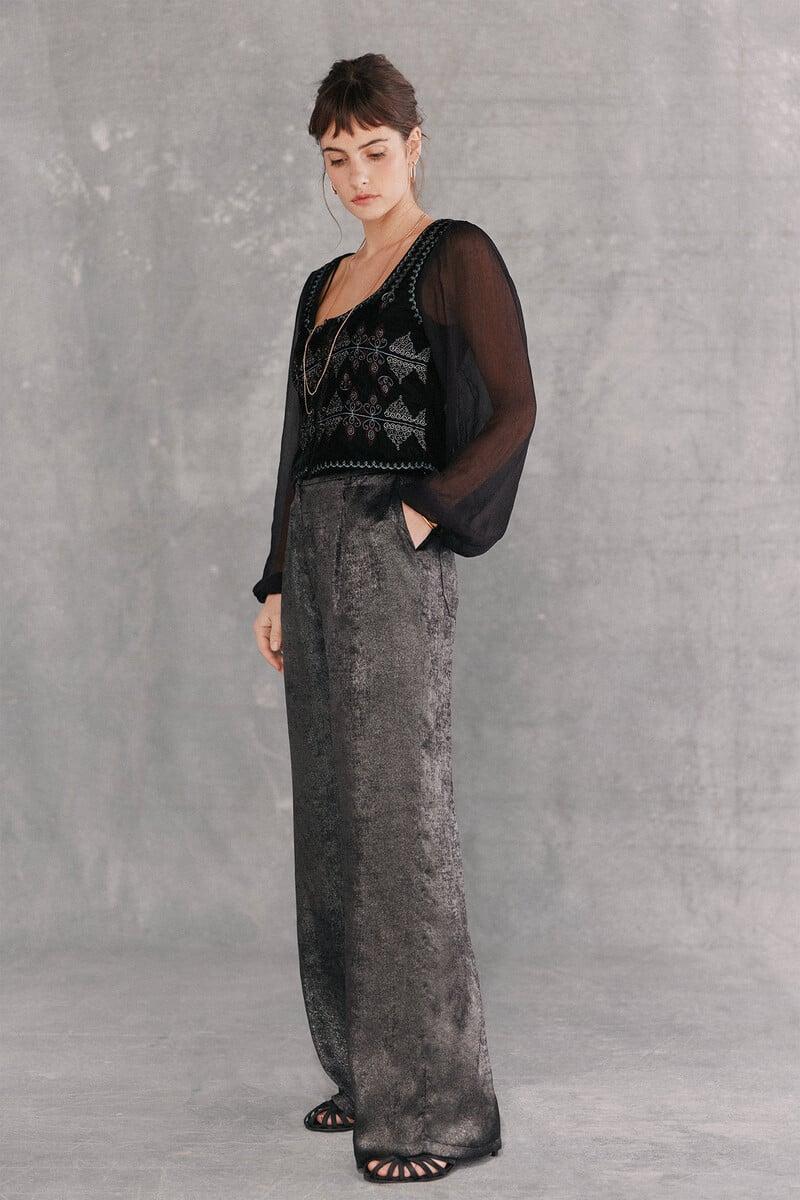 pedro del hierro Penélope. Pantalón amplio con lurex Últimos 2 días