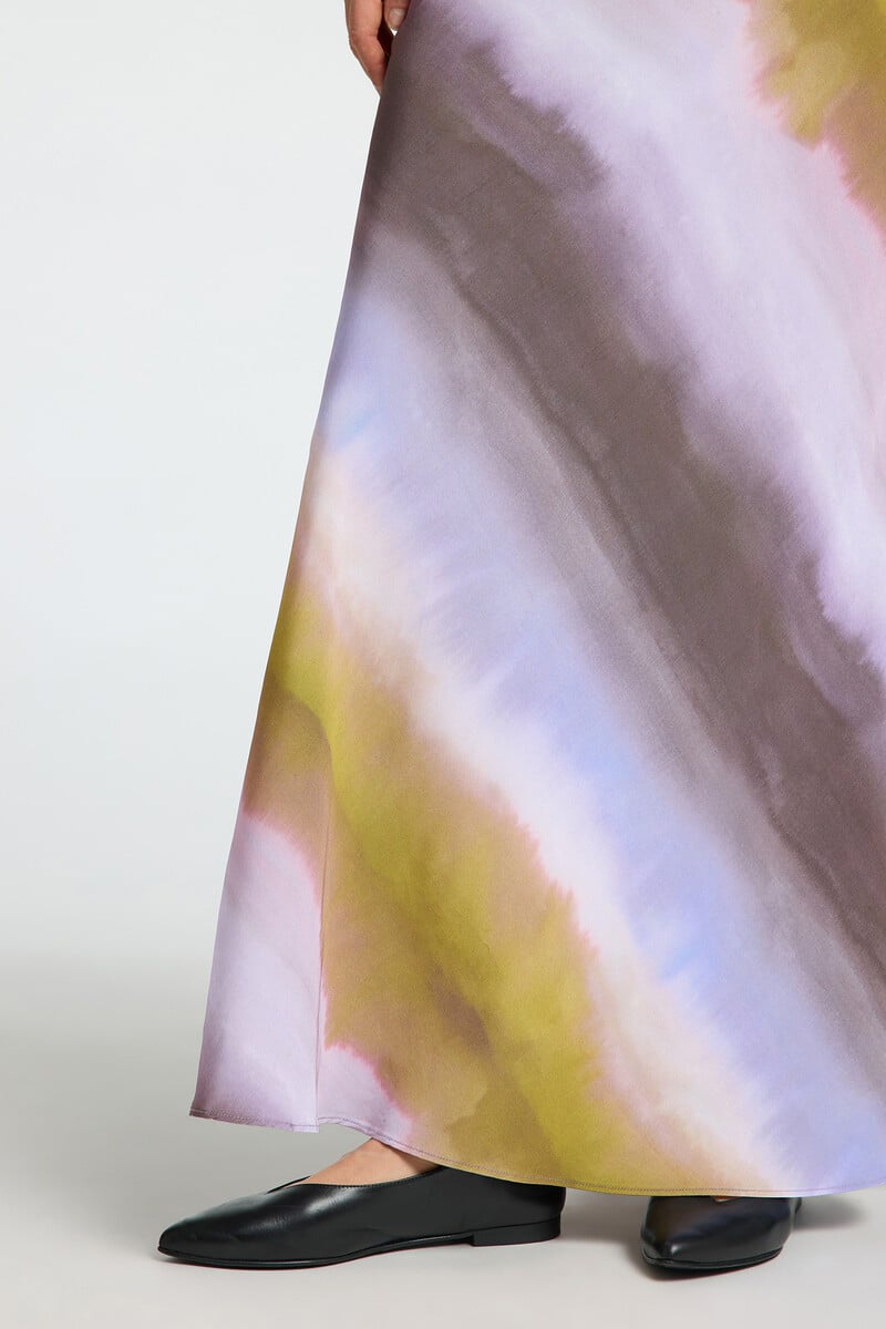 pedro del hierro Falda Midi Tie Dye confeccionada con viscosa Tienda de fábrica