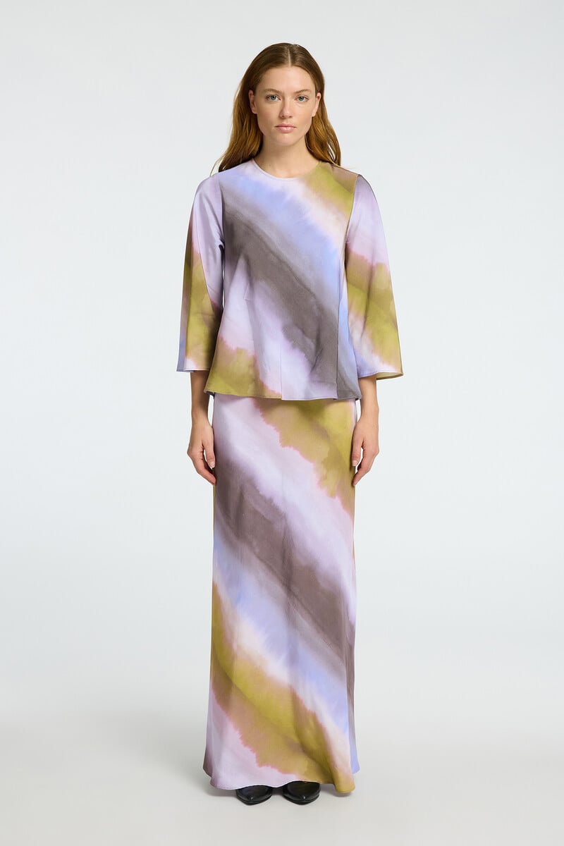 pedro del hierro Falda Midi Tie Dye confeccionada con viscosa Tienda de fábrica