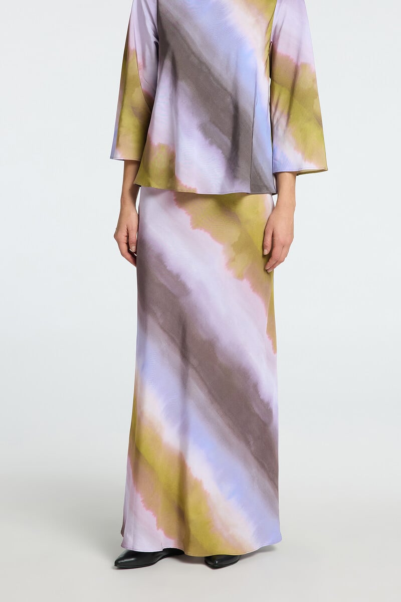 pedro del hierro Falda Midi Tie Dye confeccionada con viscosa Tienda de fábrica