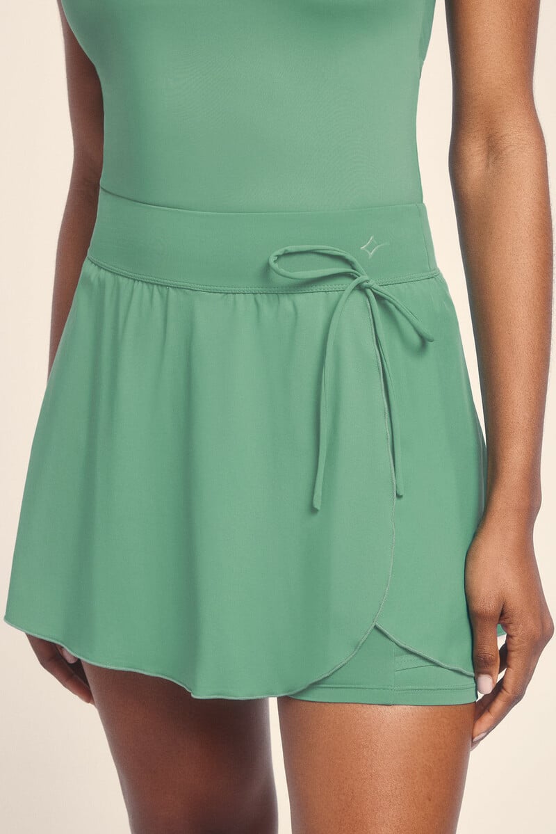 pedro del hierro Falda microfibra verde malla interior Última moda