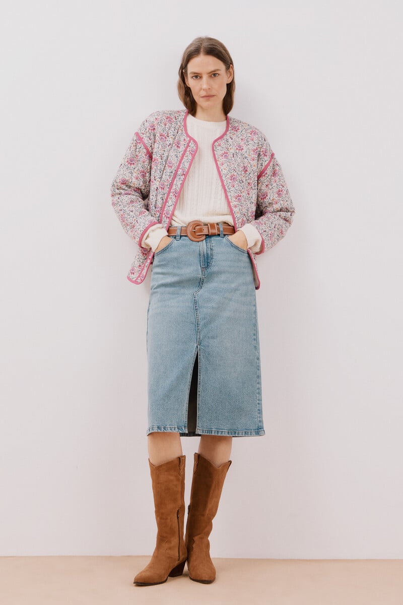 pedro del hierro Falda midi vaquera Rebajas de fin de temporada