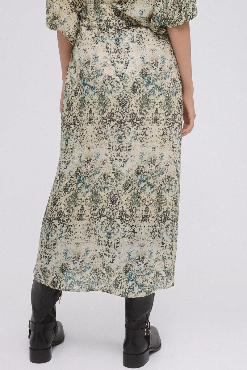 pedro del hierro Falda estampada drapeada En oferta