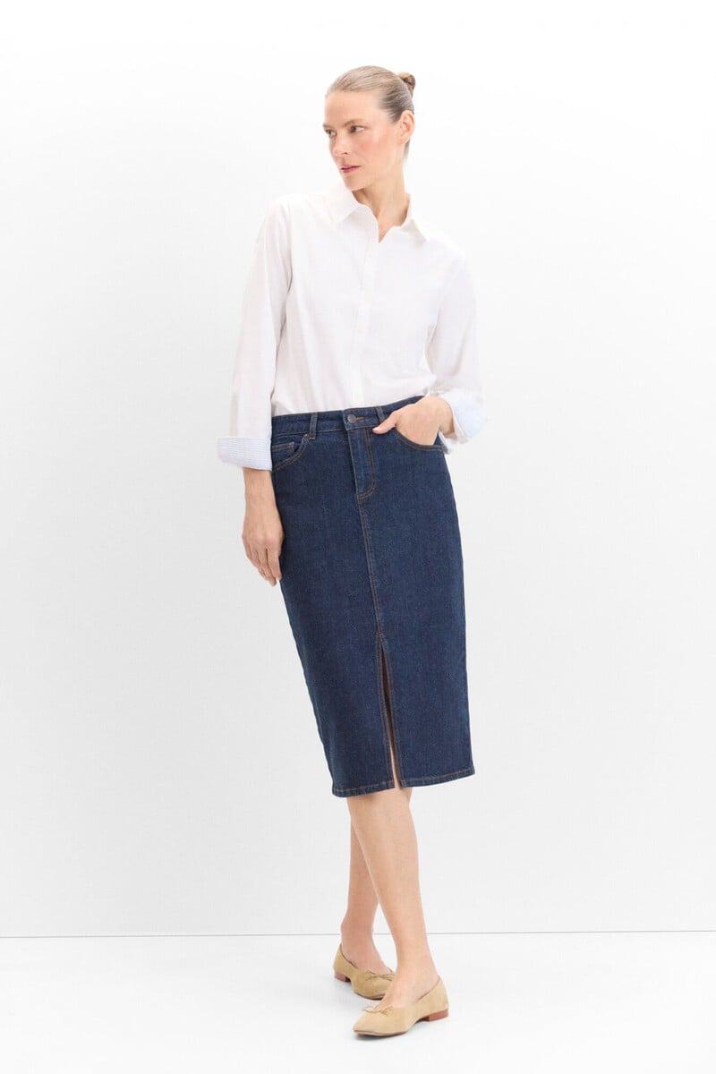 pedro del hierro Falda Midi Vaquera Descuento