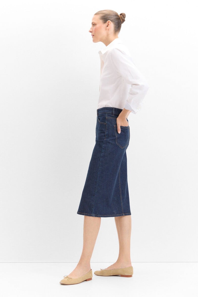 pedro del hierro Falda Midi Vaquera Descuento
