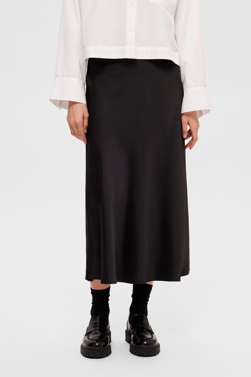 pedro del hierro Falda midi fluida confeccionada con materiales reciclados Tienda