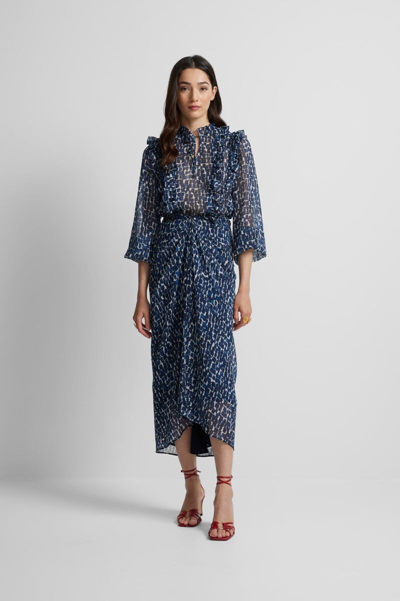 pedro del hierro Falda drapeada estampado Tienda