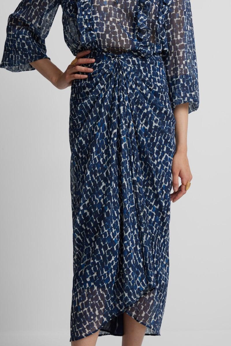 pedro del hierro Falda drapeada estampado Tienda