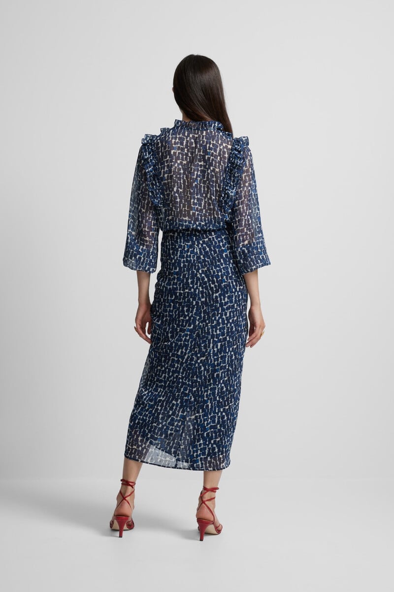 pedro del hierro Falda drapeada estampado Tienda
