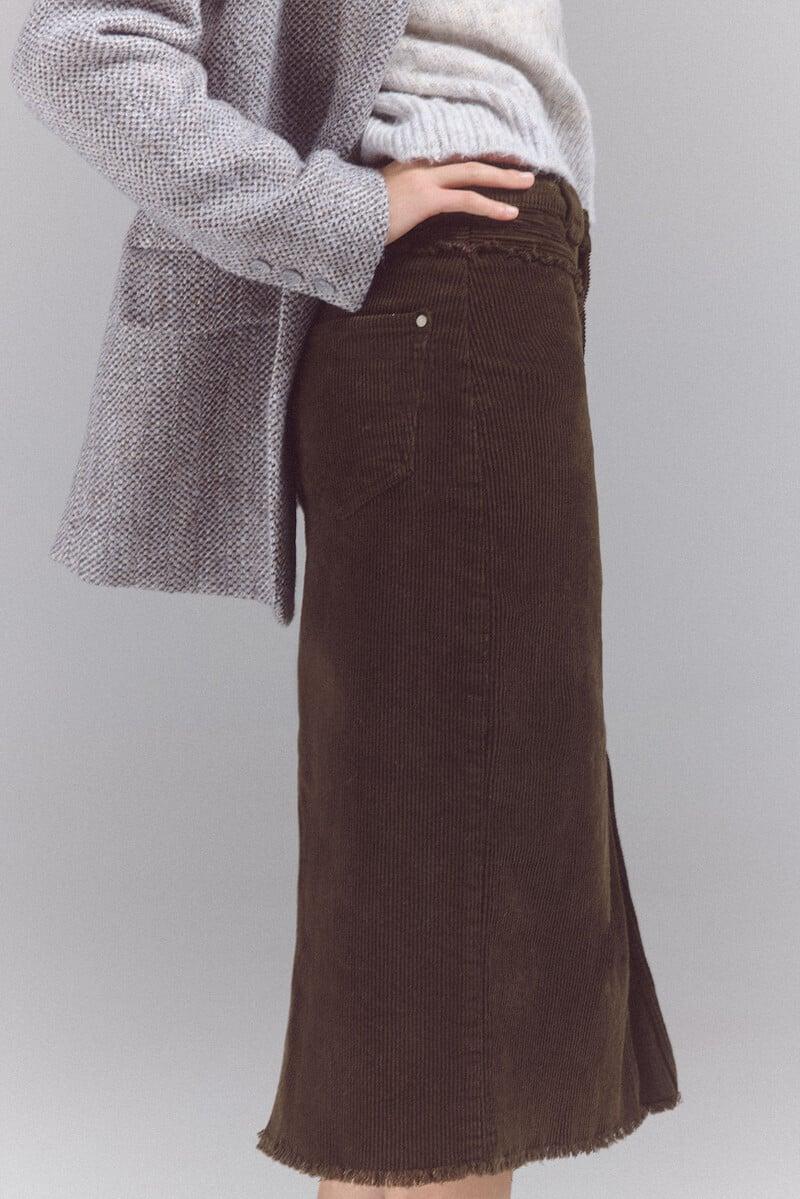 pedro del hierro Falda corduroy canesú Liquidación