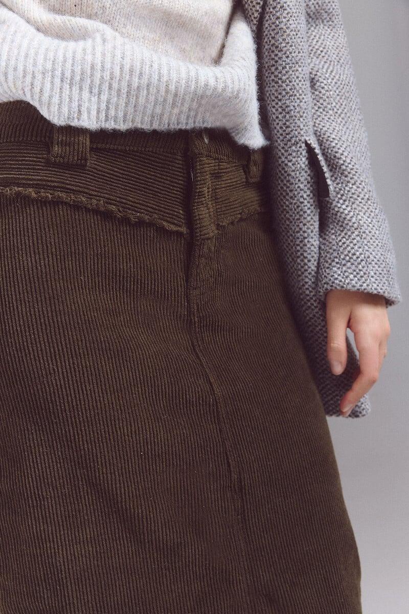 pedro del hierro Falda corduroy canesú Liquidación