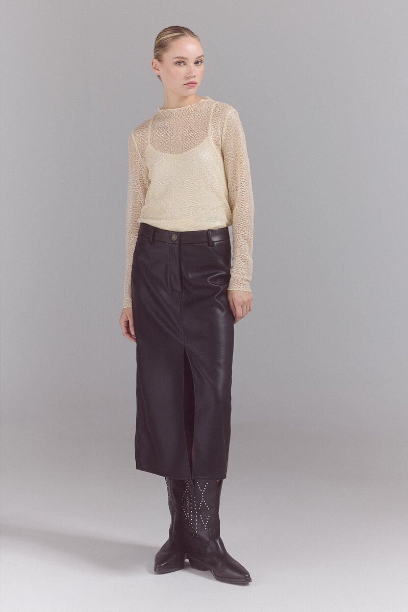 pedro del hierro Falda larga en efecto piel Rebajas online
