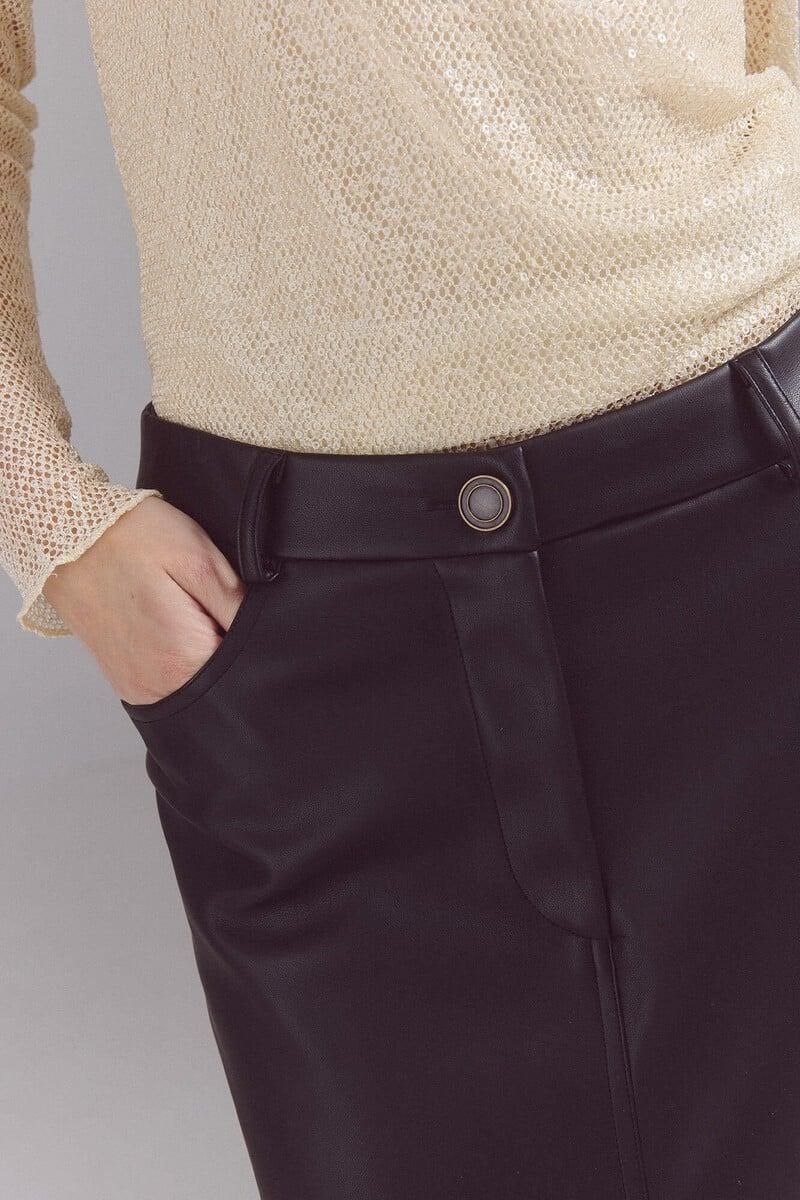 pedro del hierro Falda larga en efecto piel Rebajas online