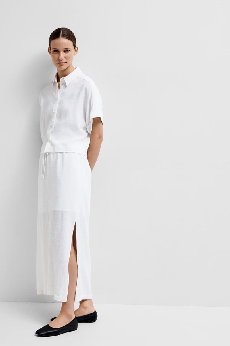 pedro del hierro Falda Midi de lino. Regular Fit Envío gratis