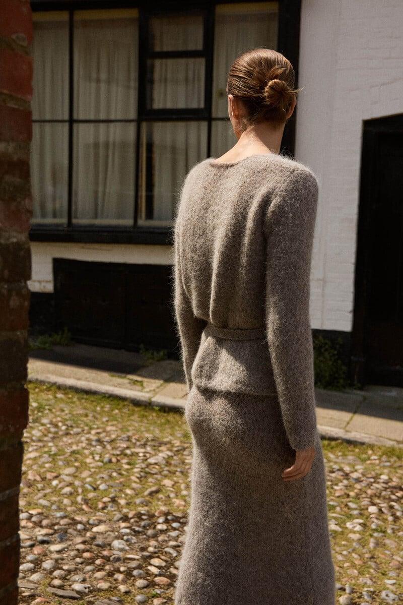 pedro del hierro Falda Midi confeccionada con alpaca Oferta especial de fábrica