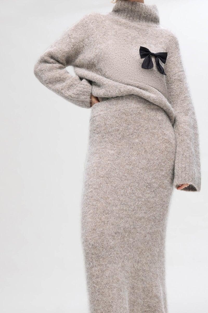 pedro del hierro Falda Midi confeccionada con alpaca Oferta especial de fábrica