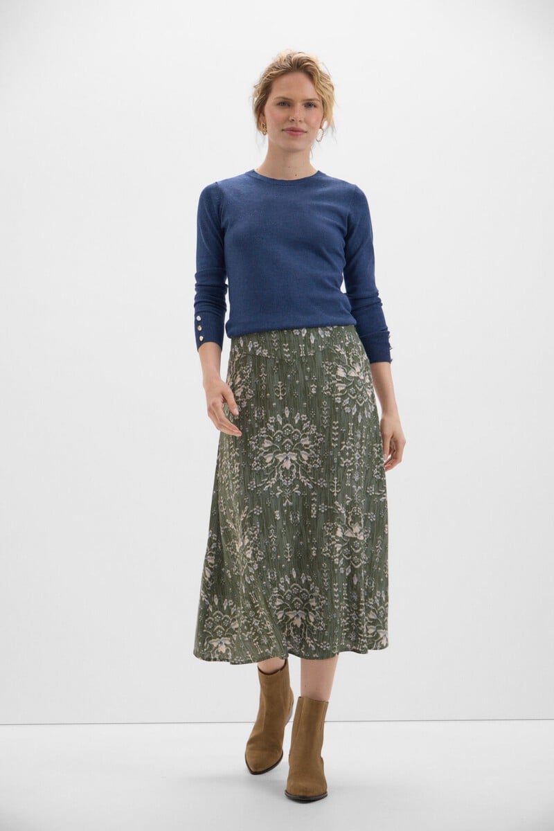 pedro del hierro Falda midi estampada Superdescuento