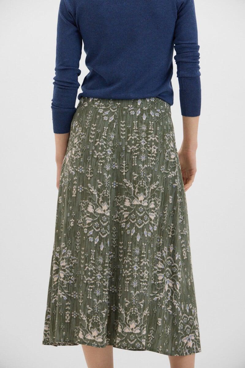 pedro del hierro Falda midi estampada Superdescuento