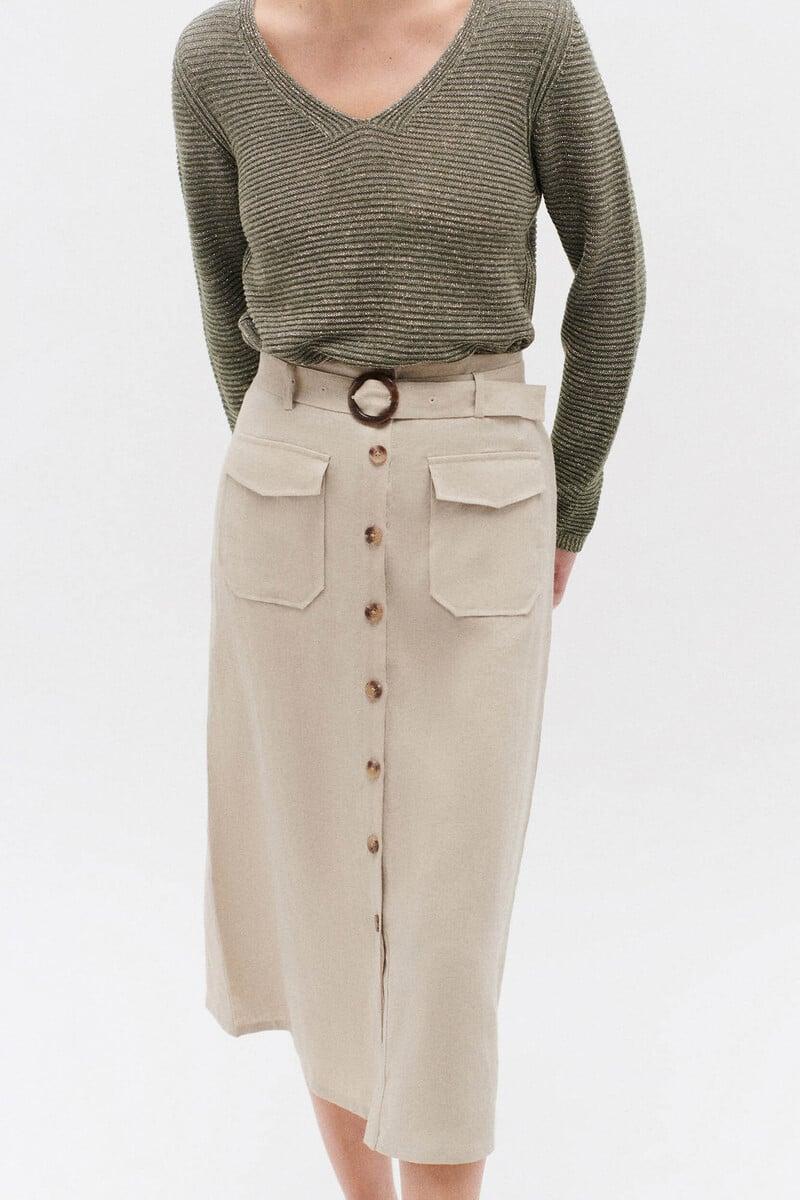 pedro del hierro Falda agnes 100 % lino Grandes descuentos