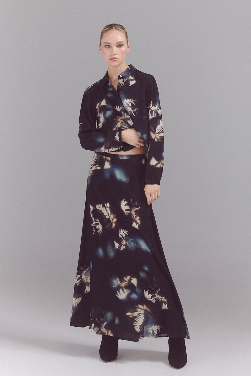pedro del hierro Falda midi estampada Liquidación