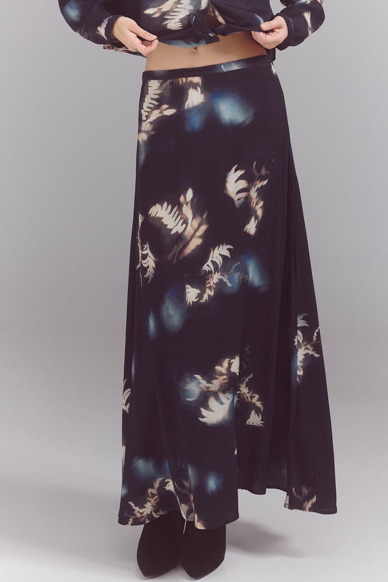 pedro del hierro Falda midi estampada Liquidación