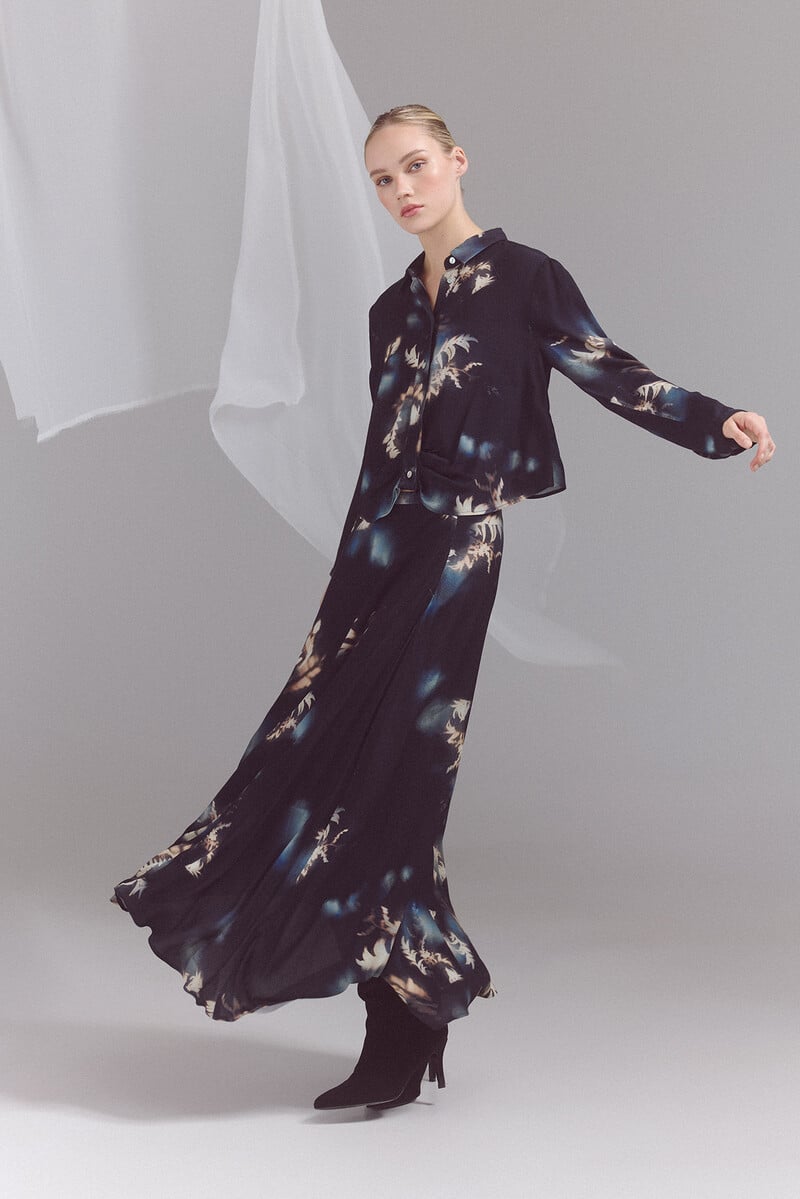 pedro del hierro Falda midi estampada Liquidación