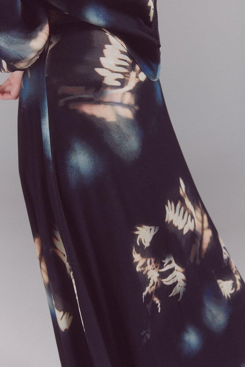 pedro del hierro Falda midi estampada Liquidación