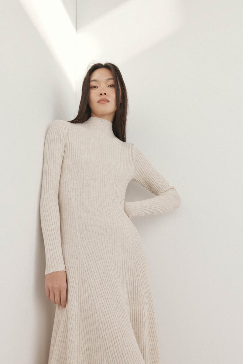 pedro del hierro Vestido canalé midi Ofertas especiales