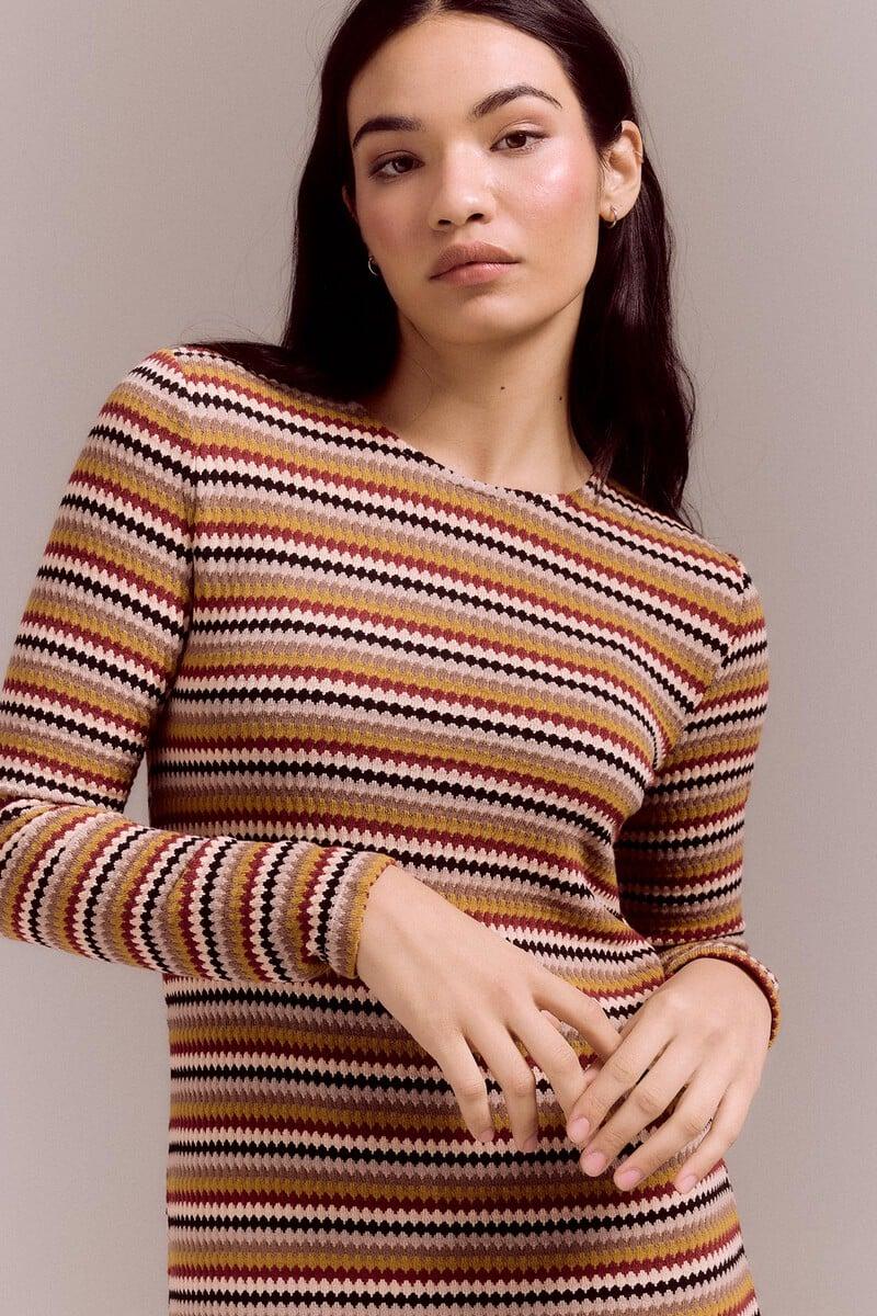 pedro del hierro Vestido estructura rayas multicolor Devoluciones gratuitas