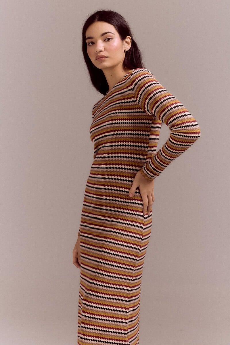 pedro del hierro Vestido estructura rayas multicolor Devoluciones gratuitas