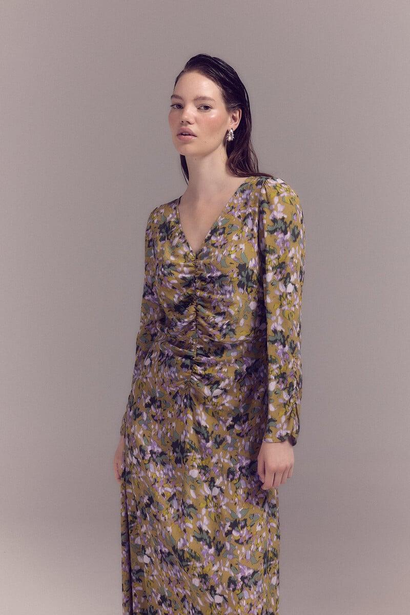 pedro del hierro Vestido frunces estampado 2025