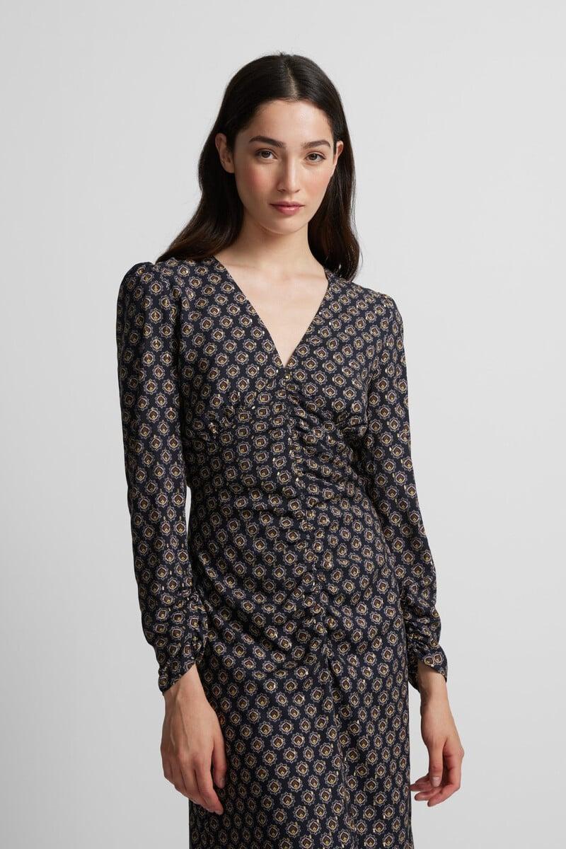 pedro del hierro Vestido midi estampado Outlet