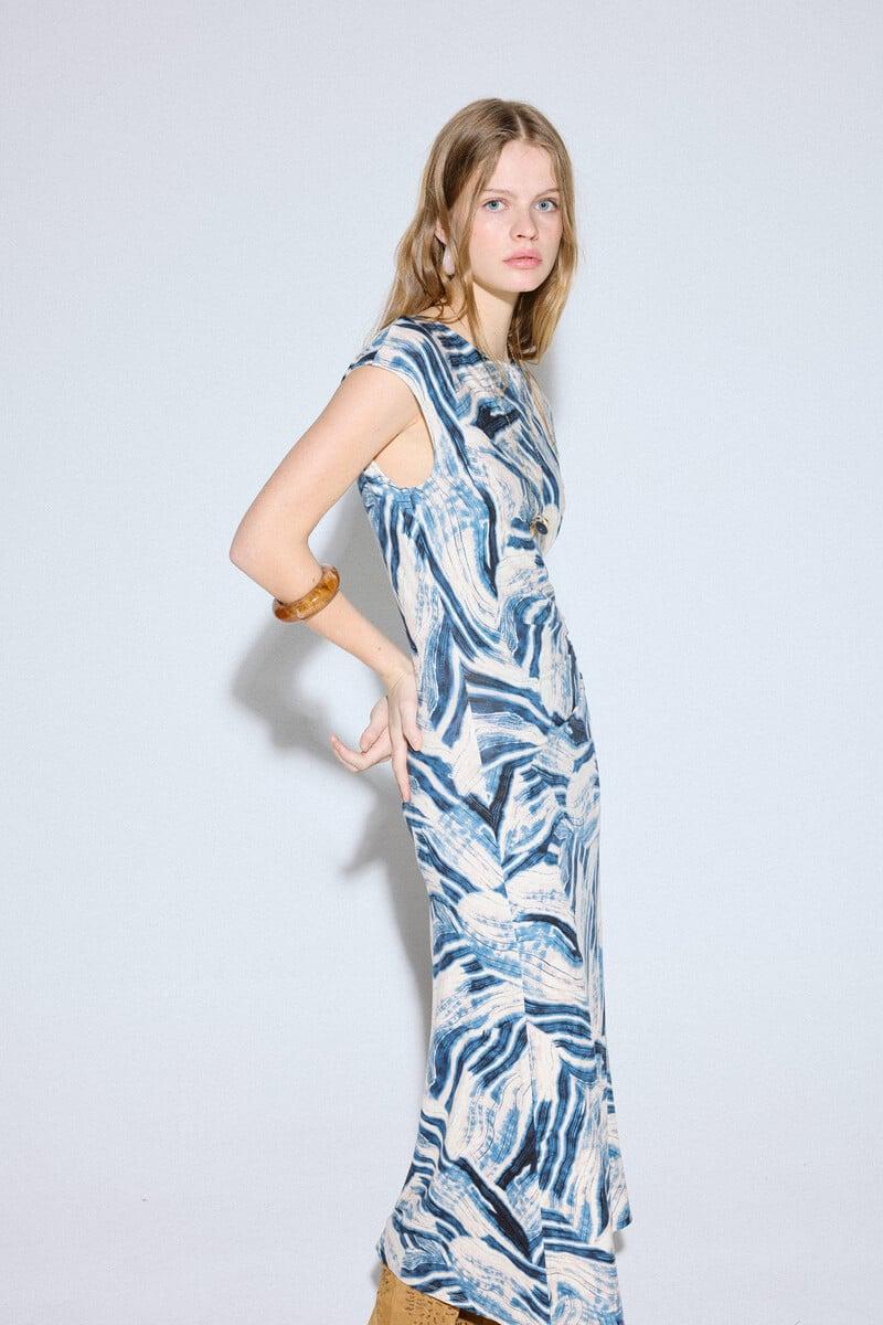 pedro del hierro Vestido estampado drapeado En oferta