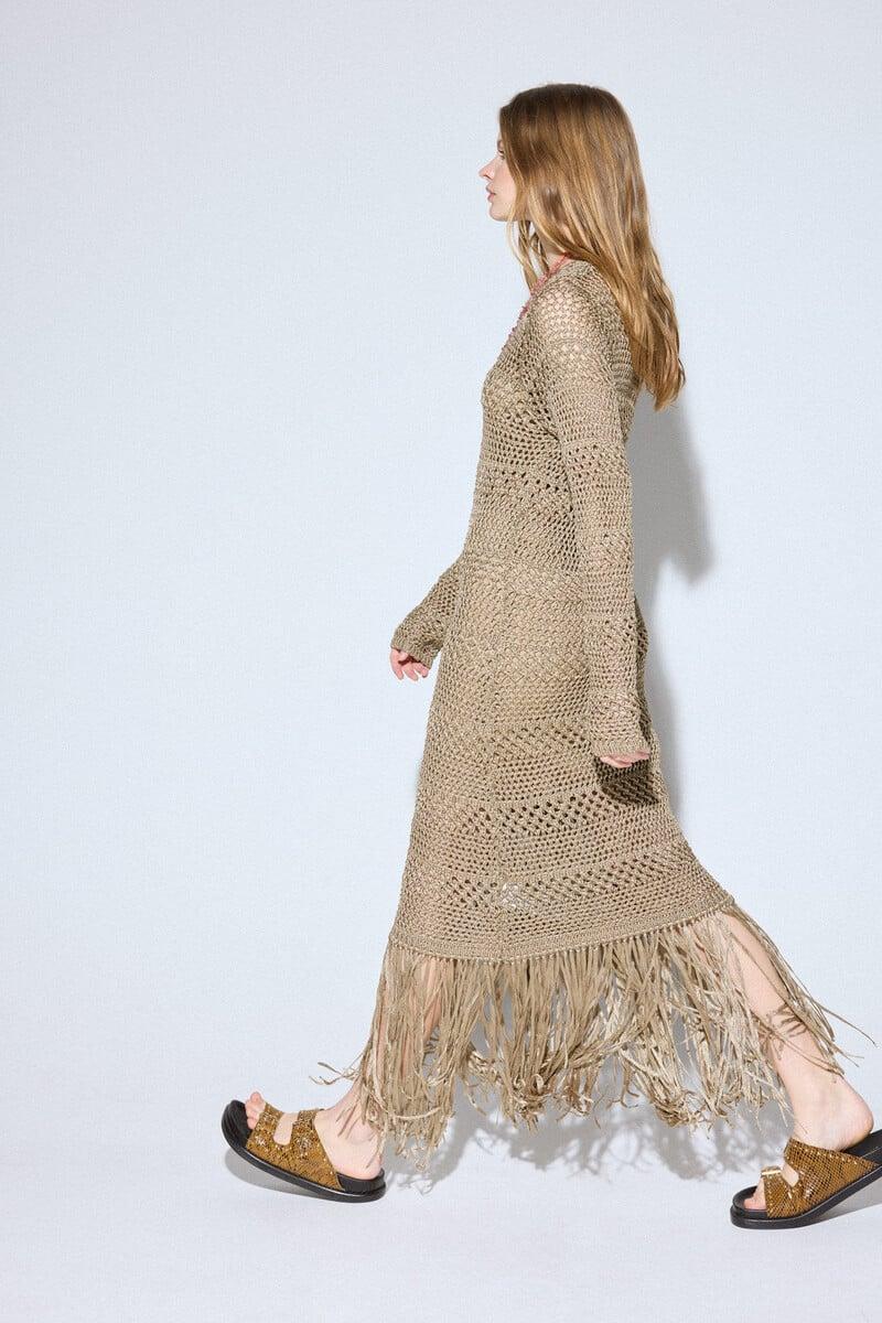 pedro del hierro Vestido punto flecos Ventas relámpago