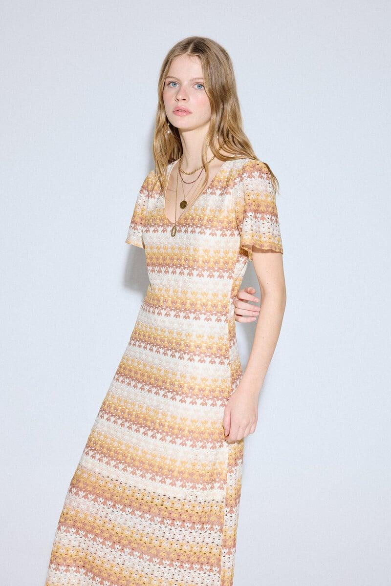 pedro del hierro Vestido estructura multicolor