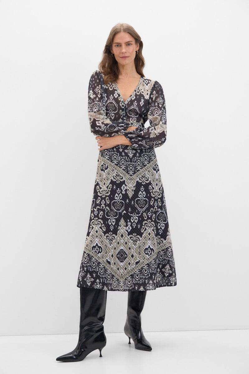 pedro del hierro Vestido estampado textura Liquidación