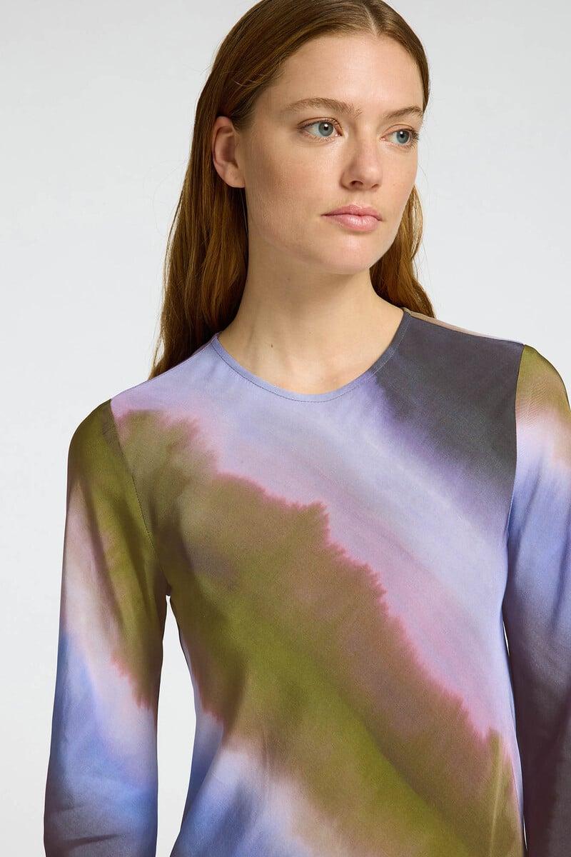 pedro del hierro Vestido Midi Tie Dye confeccionado con viscosa ÚLTIMAS EDICIONES