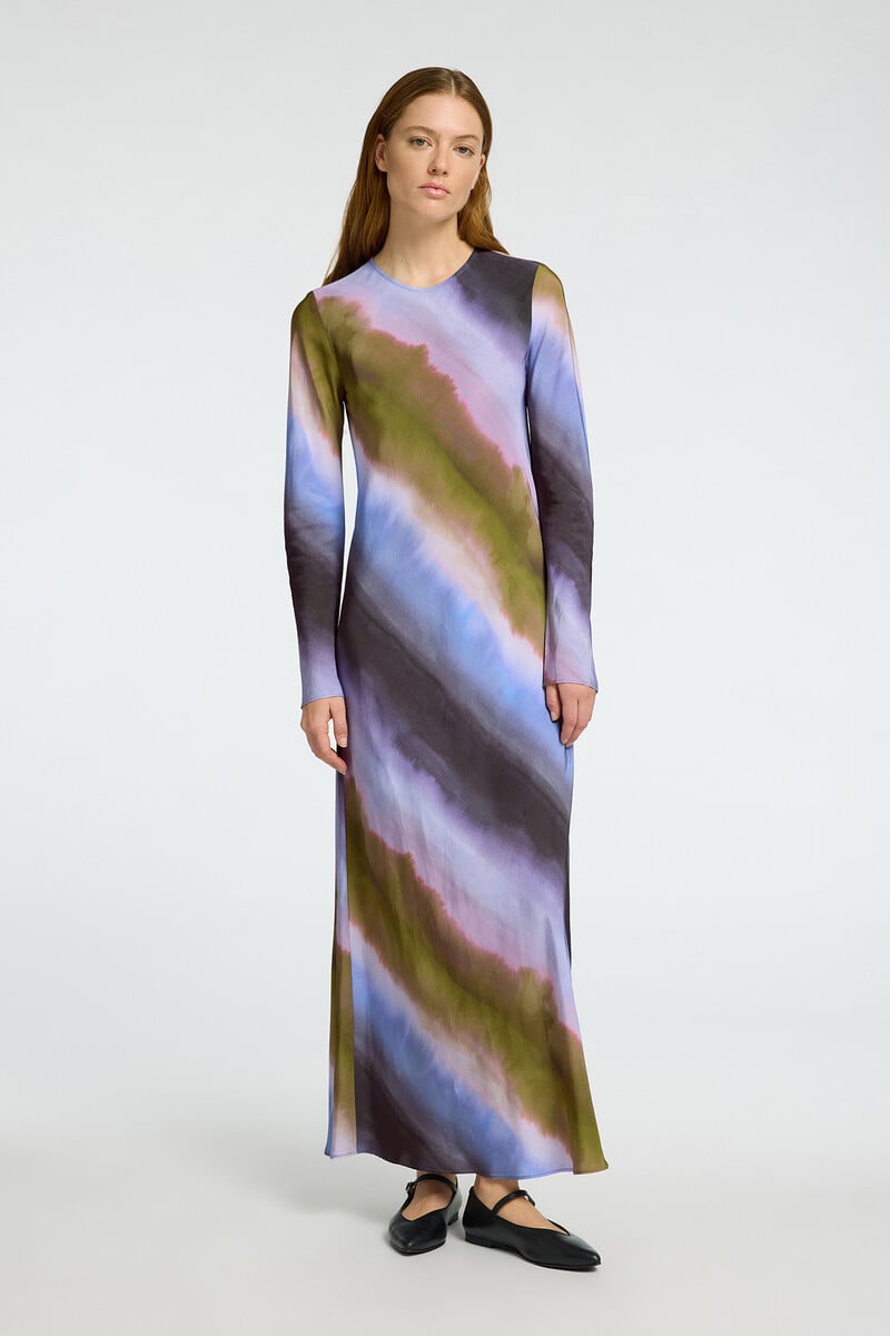 pedro del hierro Vestido Midi Tie Dye confeccionado con viscosa ÚLTIMAS EDICIONES