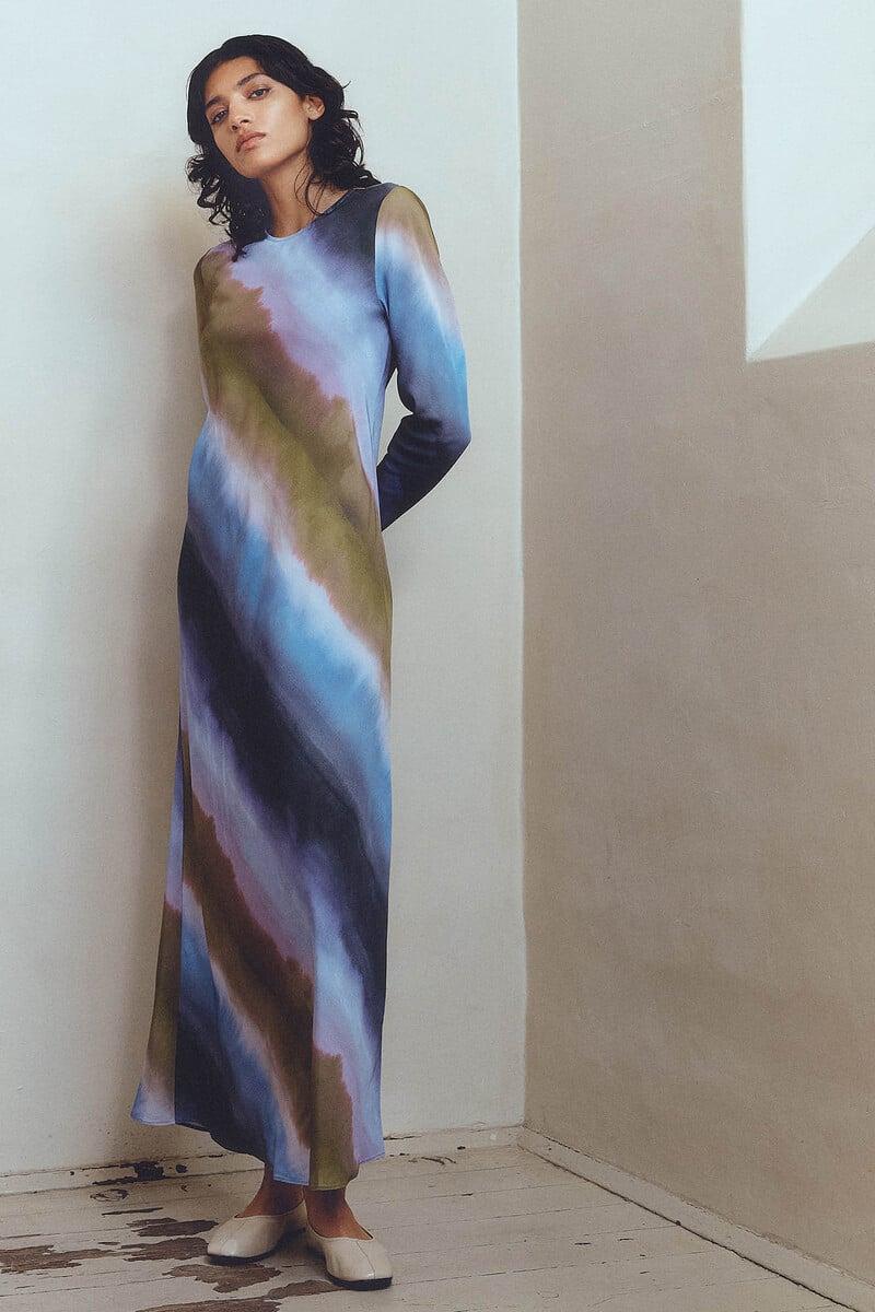 pedro del hierro Vestido Midi Tie Dye confeccionado con viscosa ÚLTIMAS EDICIONES