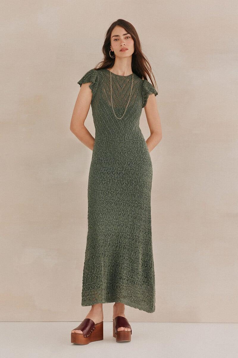 pedro del hierro Sella. Vestido punto midi Solo hoy