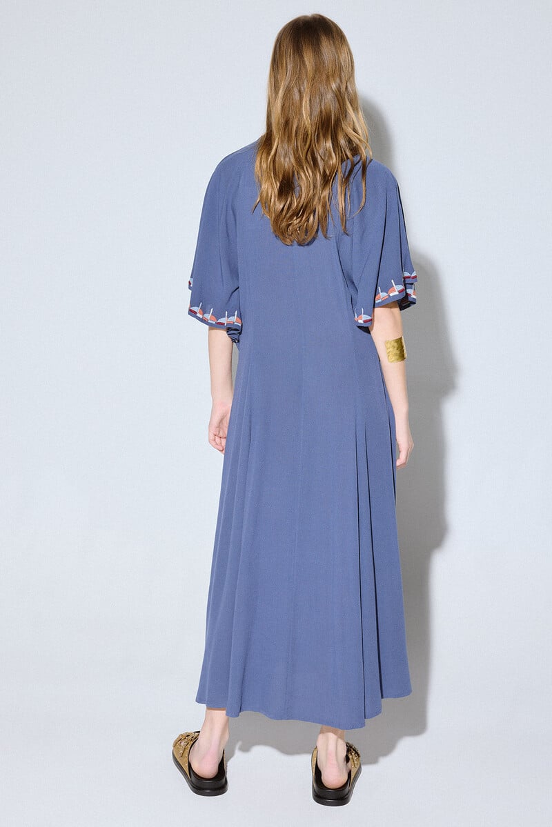 pedro del hierro Vestido manga capa bordado Rebajas de fin de temporada