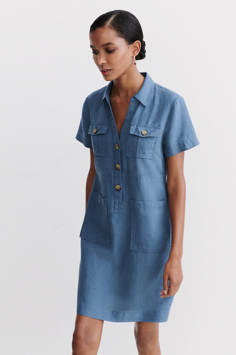 pedro del hierro Vestido laure 100 % lino
