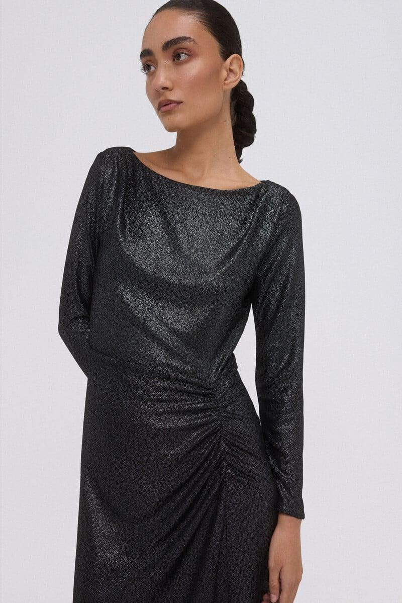 pedro del hierro Vestido plateado de punto Rebajas