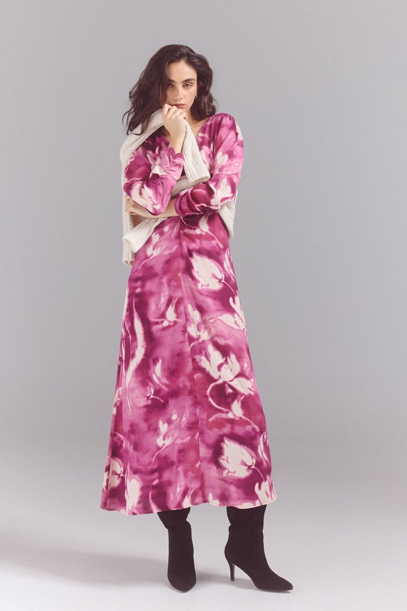 pedro del hierro Vestido estampado detalle frunce Ofertas