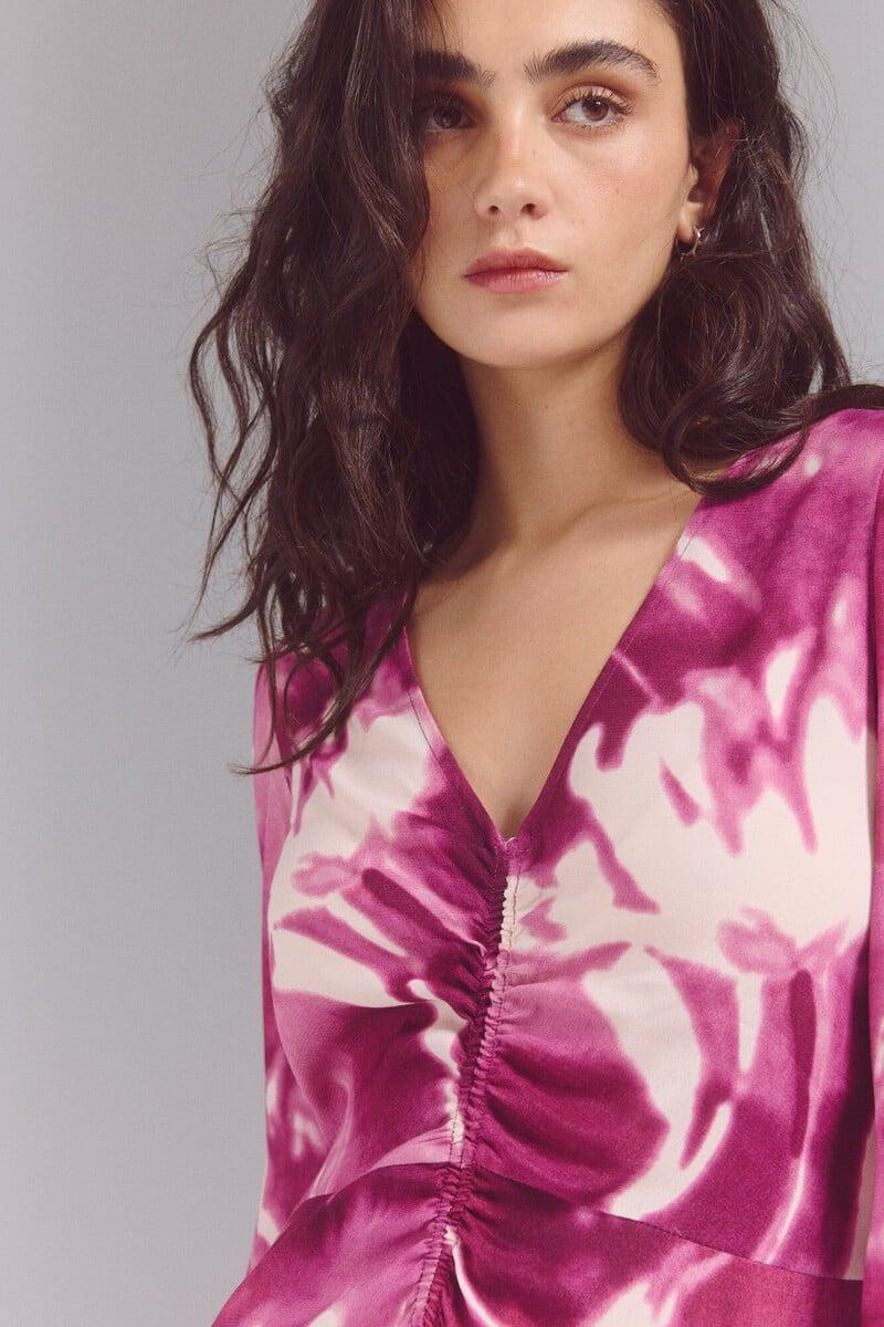 pedro del hierro Vestido estampado detalle frunce Ofertas