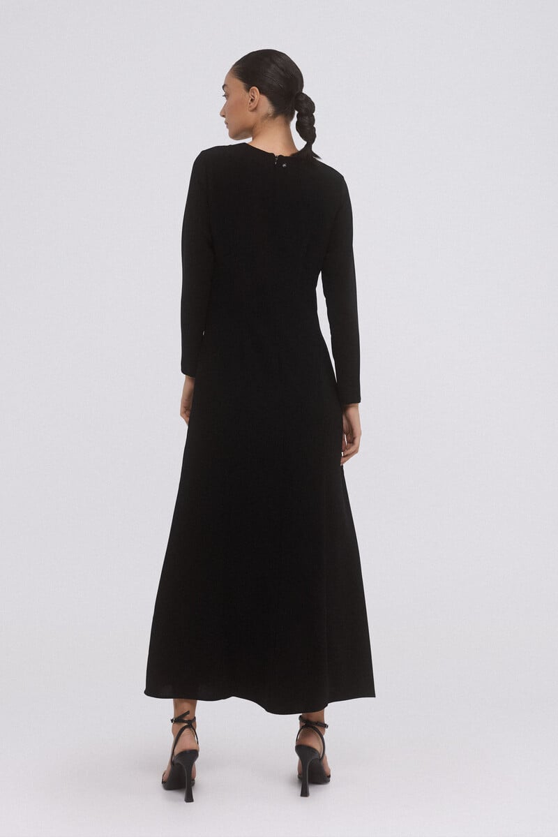 pedro del hierro Vestido negro midi Rebajas de fábrica